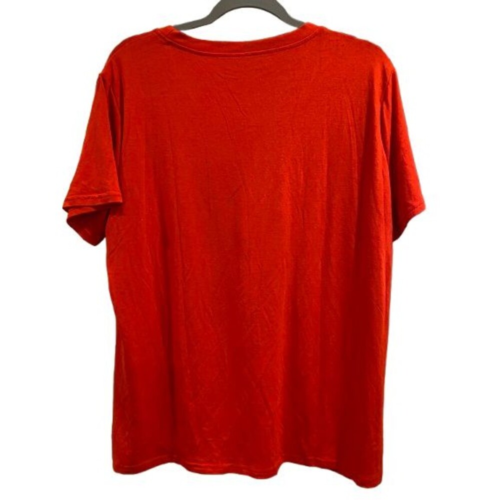 Women's 2XL T-Shirt Christmas Short Sleeve Crew Neck Red Cotton/Polyester - Picture 2 of 3